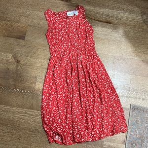 Vintage red and white floral dress